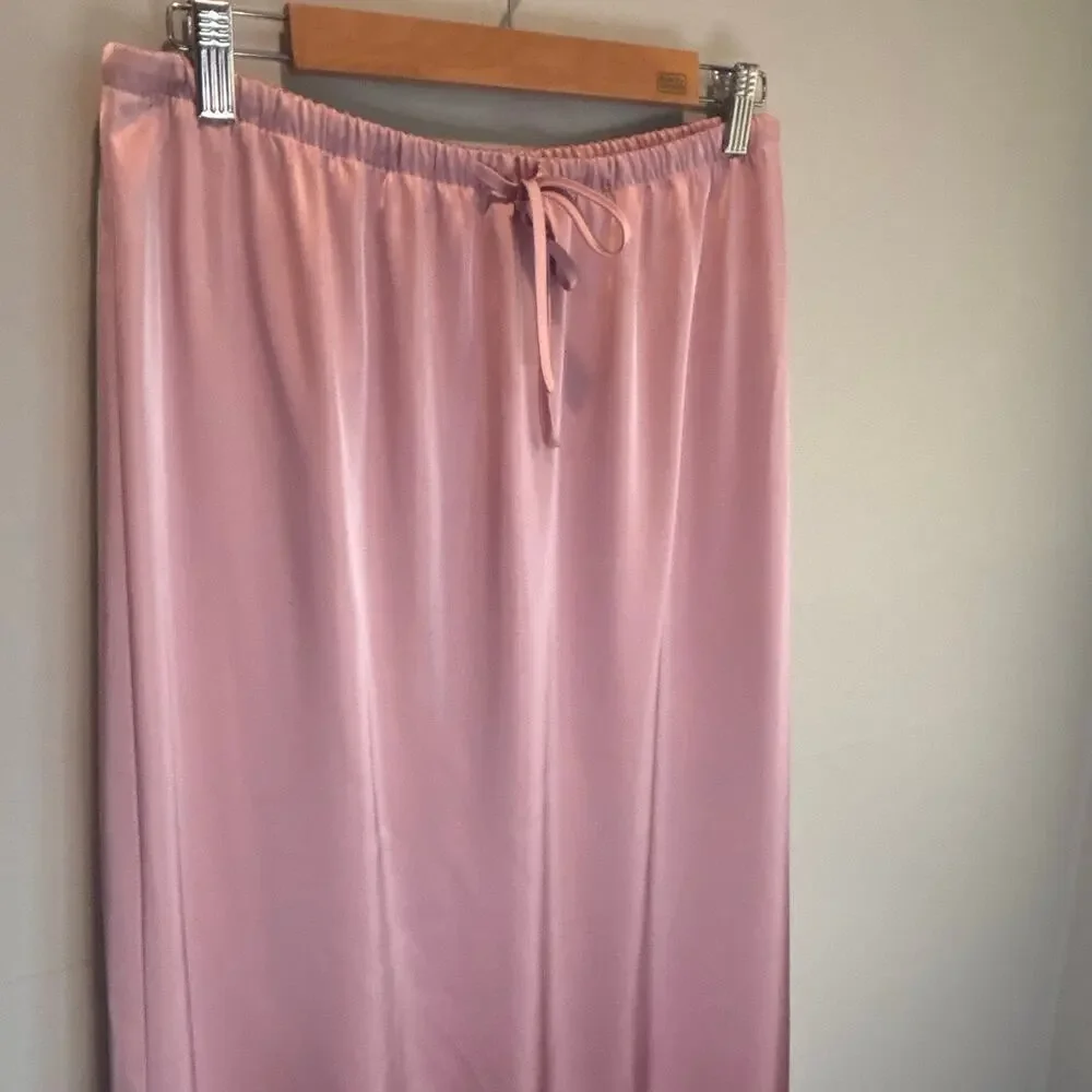 Song of Style by Aimee Song Pink Satin Maxi Skirt - size Large